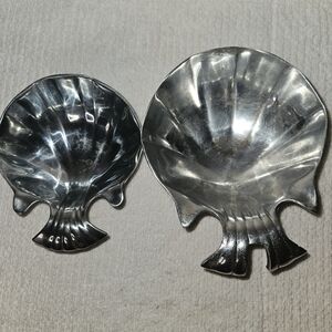 VTG Armetale Pewter Fish/Clamshell Bowl Set Of 2 Wilton Co. Candy/Trinket Dish